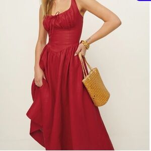 REFORMATION RED BAILA DRESS SIZE 12  NWT